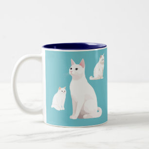 Caneca De Café Em Dois Tons Gatos Discretos