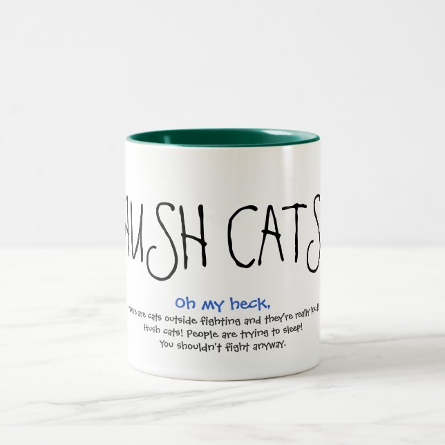 Caneca De Café Em Dois Tons GATOS DO HUSH! A caneca! (Centro)