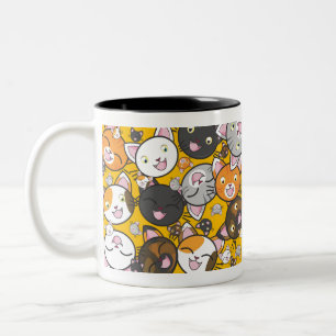 Caneca De Café Em Dois Tons Gatos Gatinhos Gatinhos Gelados Felinos Adoráveis