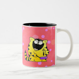 Caneca De Café Em Dois Tons Gatos LOL