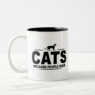 Caneca De Café Em Dois Tons GATOS - Porque Pessoas Chupam