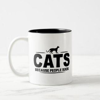 Caneca De Café Em Dois Tons GATOS - Porque Pessoas Chupam