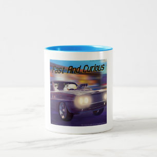 Caneca De Café Em Dois Tons Gatos Rápidos Engraçados Rick Londres Cartoon