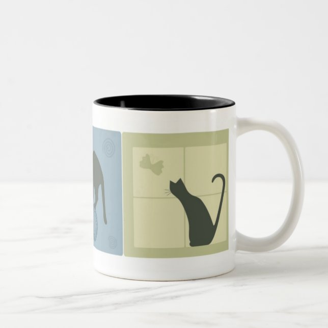 Caneca De Café Em Dois Tons Gatos sonhadores (Direita)