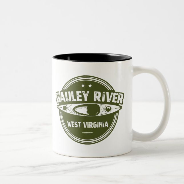 Caneca De Café Em Dois Tons Gauley River, Virgínia Ocidental (Direita)