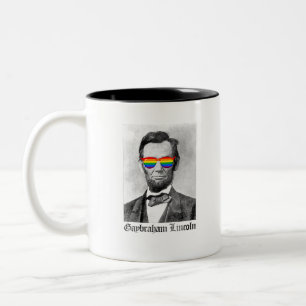 Caneca De Café Em Dois Tons Gaybraham Lincoln Pride