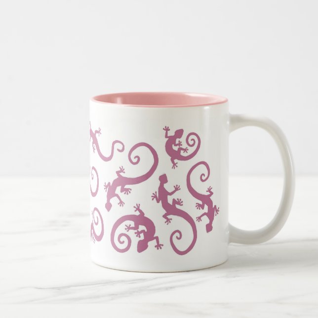 Caneca De Café Em Dois Tons geckos_PINK_mug (Direita)