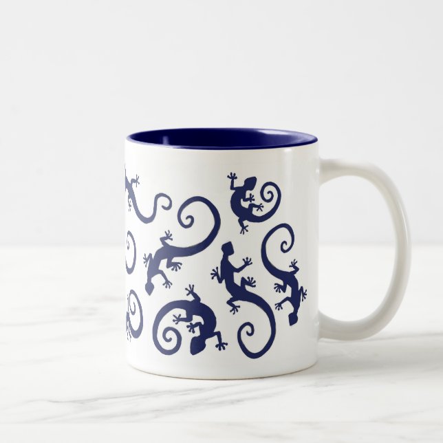 Caneca De Café Em Dois Tons geckos_SAPHIRE_mug (Direita)