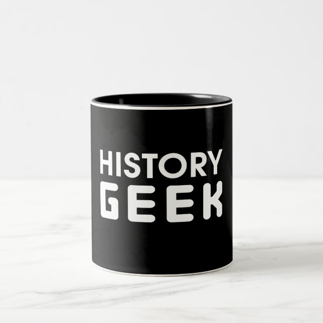 Caneca De Café Em Dois Tons Geek da história (Centro)