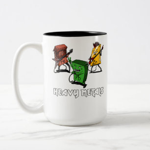 Caneca De Café Em Dois Tons Geek do nerd dos metais pesados da química da