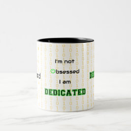 Caneca De Café Em Dois Tons Geek engraçado dedicado não obcecado