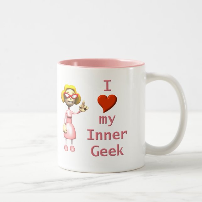 Caneca De Café Em Dois Tons Geek interno da menina (Direita)