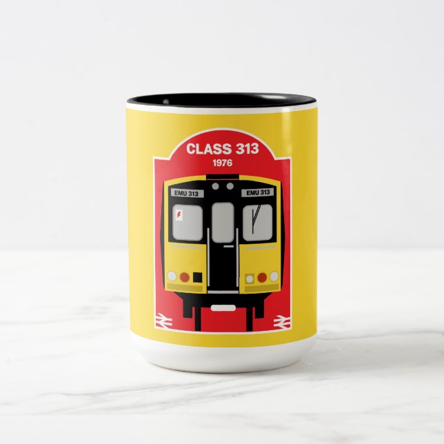 Caneca De Café Em Dois Tons Geeks de trem britânicos (Centro)