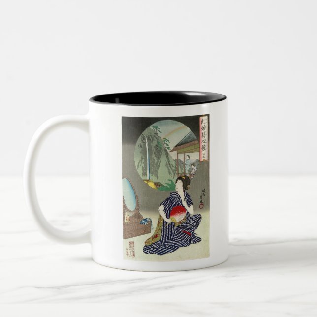 Caneca De Café Em Dois Tons Geisha tradicional japonesa (Esquerda)