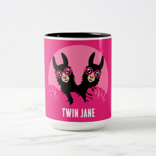 Caneca De Café Em Dois Tons Gêmeos de alpaca lhama