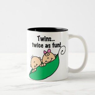 Caneca De Café Em Dois Tons Gêmeos de Vagem de Ervilha Duplamente Divertidos
