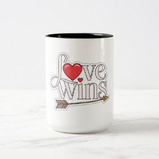 Caneca De Café Em Dois Tons Gêmeos do Amor - Mug de Dois Toneladas (15 Oz)