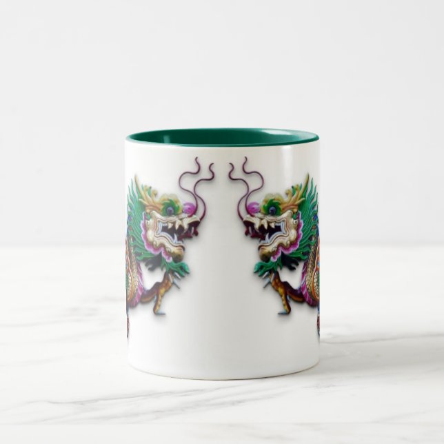 Caneca De Café Em Dois Tons Gêmeos Dragões Mug (Centro)