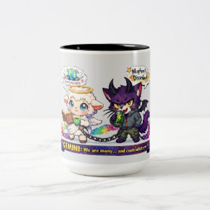 Caneca De Café Em Dois Tons Gêmeos Engraçados do Zodíaco de Gêmeos - Ovelha An