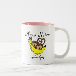Caneca De Café Em Dois Tons Gêmeos Novos Camisetas e presentes da mãe
