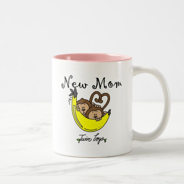 Caneca De Café Em Dois Tons Gêmeos Novos Camisetas e presentes da mãe (Direita)