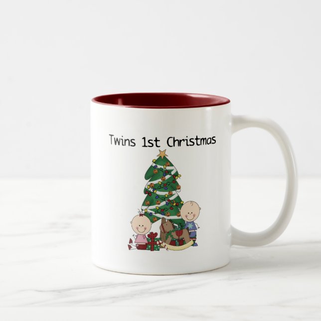 Caneca De Café Em Dois Tons Gêmeos - Primeiros Camisetas e presentes de Natal (Direita)