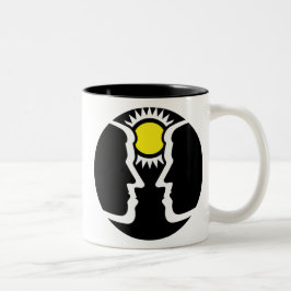 Caneca De Café Em Dois Tons Gemini Gráfico Gêmeos com Sol