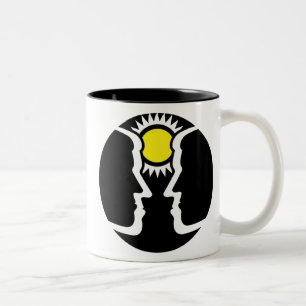 Caneca De Café Em Dois Tons Gemini Gráfico Gêmeos com Sol