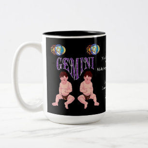 Caneca De Café Em Dois Tons Gemini - Sinal de Nascimento Zodiac Mug
