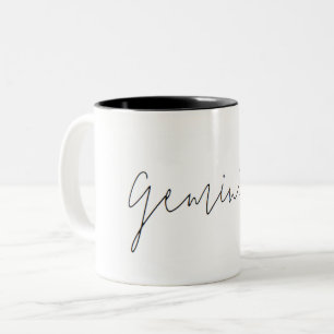 Caneca De Café Em Dois Tons Gemini Zodiac Minimalist Mug