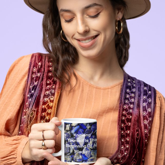 Caneca De Café Em Dois Tons Gemstone Crystals Lapis Lazuli Mug (Criador carregado)