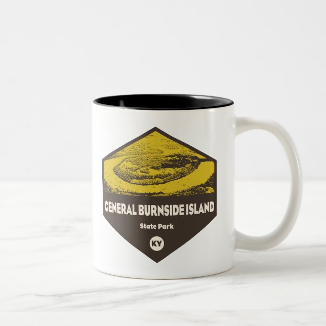 Caneca De Café Em Dois Tons General Burnside Island State Park Kentucky (Direita)