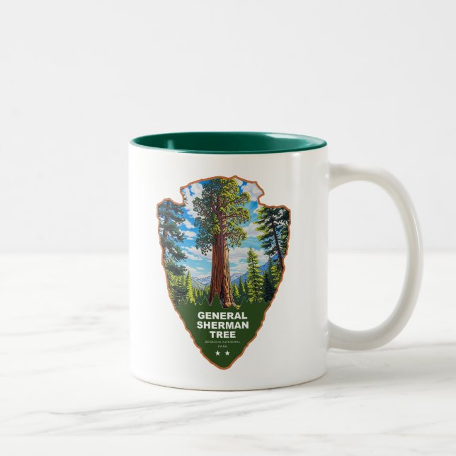 Caneca De Café Em Dois Tons General Sherman Tree Sequoia NP Arrowhead (Direita)