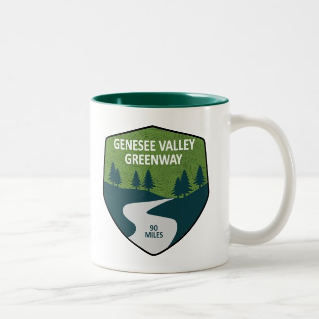 Caneca De Café Em Dois Tons Genesee Valley Greenway Nova York (Direita)