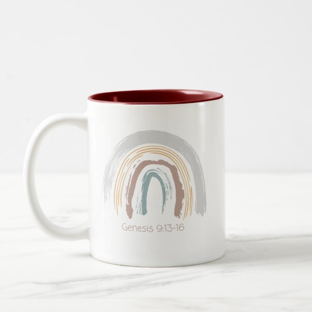 Caneca De Café Em Dois Tons Genesis 9:13-16, Rainbow (Esquerda)