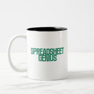Caneca De Café Em Dois Tons Gênio de Planilha Design de Mestre da Mente Exce