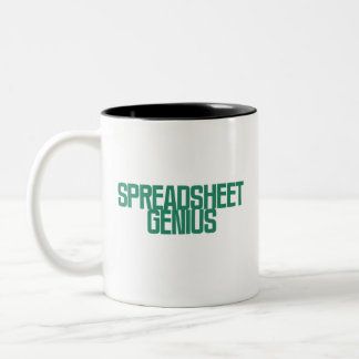 Caneca De Café Em Dois Tons Gênio de Planilha | Design de Mestre da Mente Exce