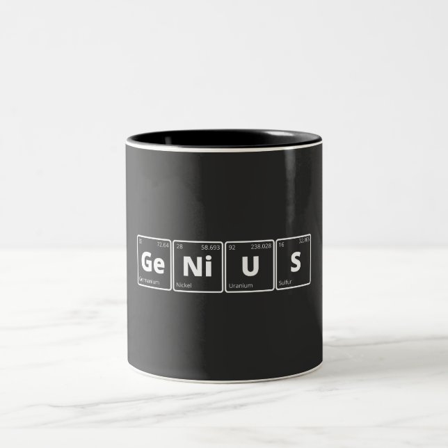 Caneca De Café Em Dois Tons Gênio - Mesa periódica (Centro)