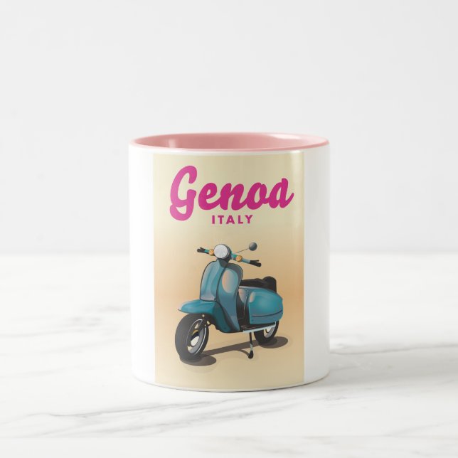 Caneca De Café Em Dois Tons Gênova Itália scooter (Centro)