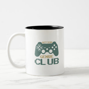 Caneca De Café Em Dois Tons Genre de Ação Club-Gaming-Jogo-Jogo-Engraçado