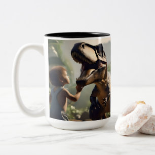 Caneca De Café Em Dois Tons Gentle Giant: O T-Rex Amigável Que Adora um Carinh