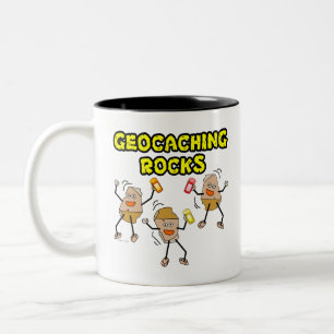 Caneca De Café Em Dois Tons Geocaching Rocks