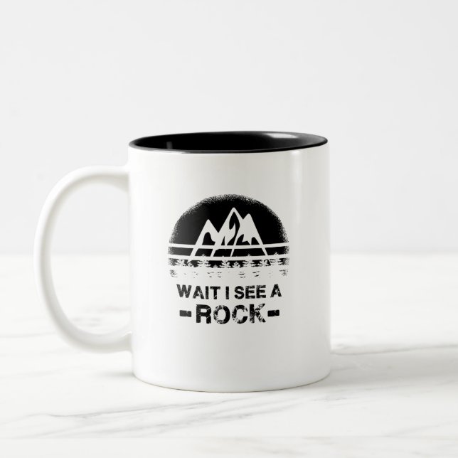 Caneca De Café Em Dois Tons Geologia - Espere, Eu Vejo Uma Pedra (Esquerda)