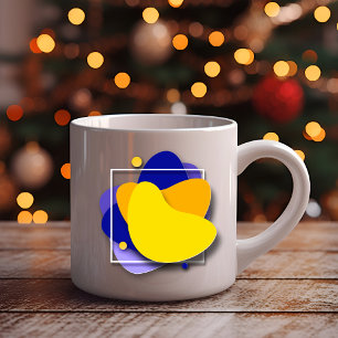 Caneca De Café Em Dois Tons Geometria Vibrante: Mug de Café Criativo Colorido