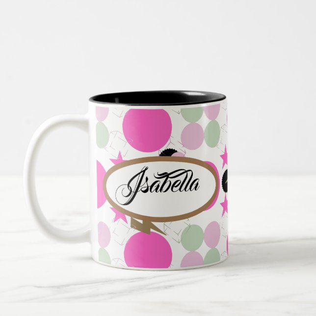 Caneca De Café Em Dois Tons Geometric graphic power girl (Esquerda)