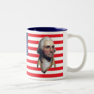 Caneca De Café Em Dois Tons George Washington US Flag Mugs