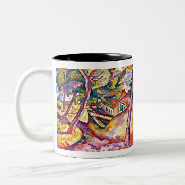 Caneca De Café Em Dois Tons Georges Braque Landscape de L'Estaque (Esquerda)