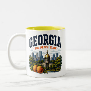 Caneca De Café Em Dois Tons Geórgia  EUA O Estado da Pêssego 