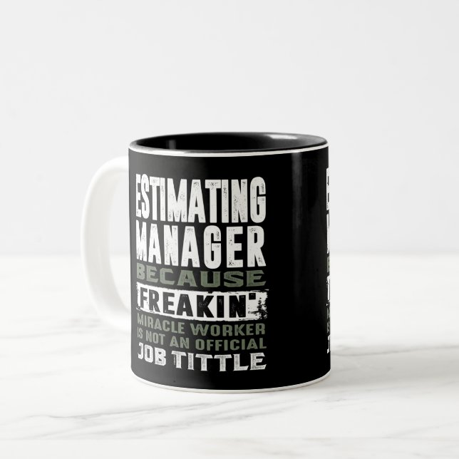 Caneca De Café Em Dois Tons Gerenciador de Estimativa (Frente Esquerda)