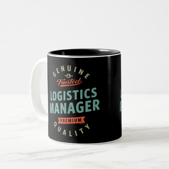 Caneca De Café Em Dois Tons Gerenciador de Logística (Frente Esquerda)
